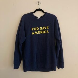 Crooked Media “Pod Save America” Navy Crewneck Sweatshirt